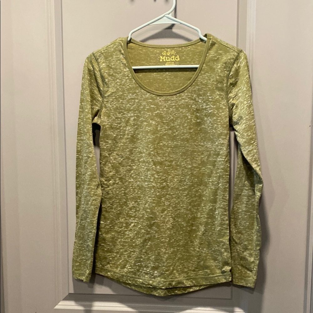 Mudd Y2K Olive Fitted Long Sleeve Shirt M
